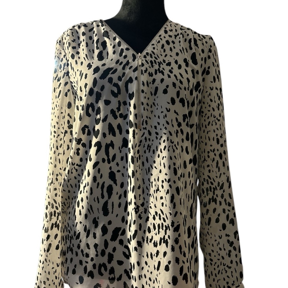 INC International Concepts Animal Print V-Neck Blouse
